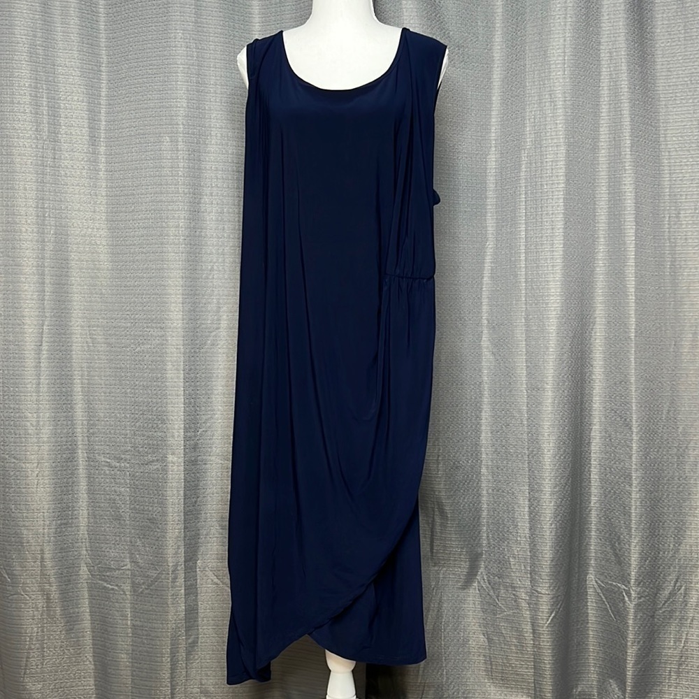 LOVE SQUARED NAVY BLUE SLEEVELESS WRAP DRESS SIZE 2X New